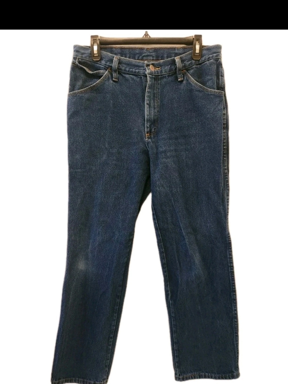 Relaxed Fit Men's Dark Blue Denim Jeans 33x30